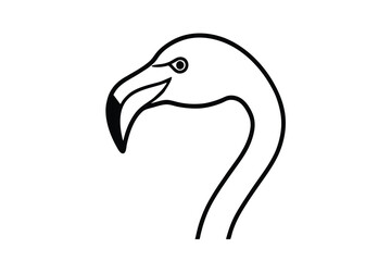 illustration of a flamingo head