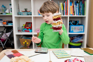 Cards of different textures. Sensory device for infants or children with disabilities. occupational therapy, autism, special needs,