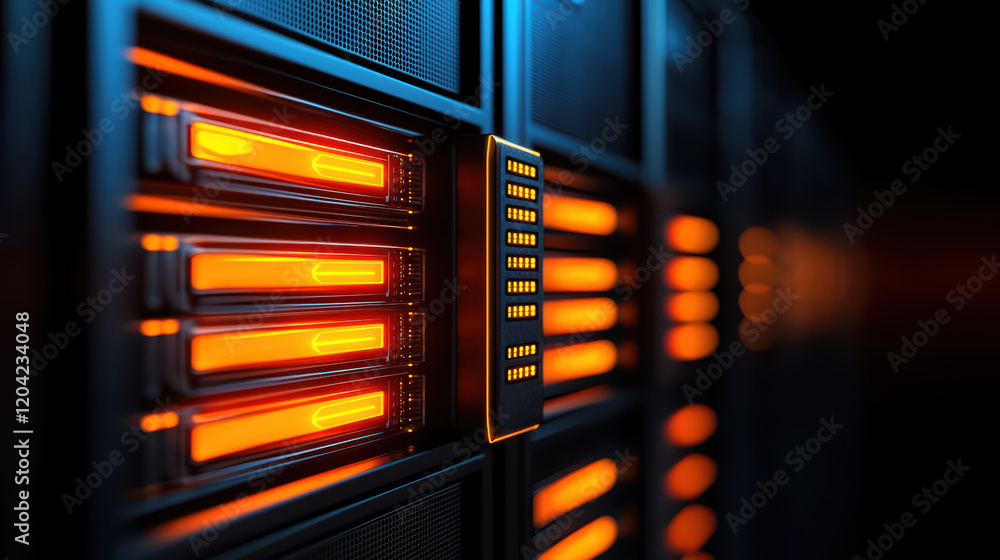 Poster close up of server featuring virtual private servers