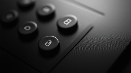 Fototapeta premium A sleek grayscale user interface design featuring high-contrast buttons for enhanced accessibility. Generative AI