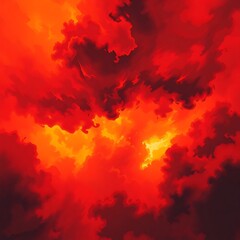 Fiery red and orange cloudscape.