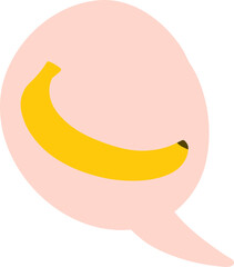 Stylized Banana Illustration in Speech Bubble