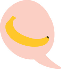 Stylized Banana Illustration in Speech Bubble