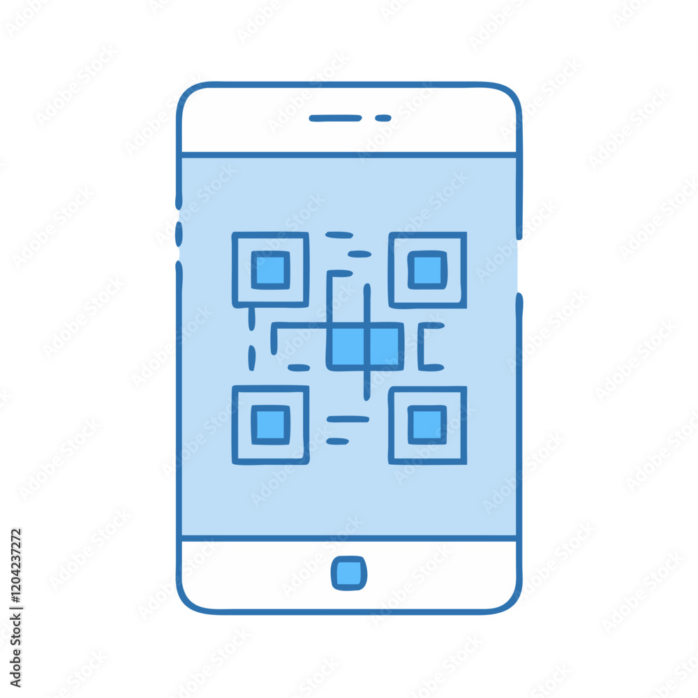 Poster qr code icon, qr code vector illustration-simple illustration of qr code, perfect for qr code logos 