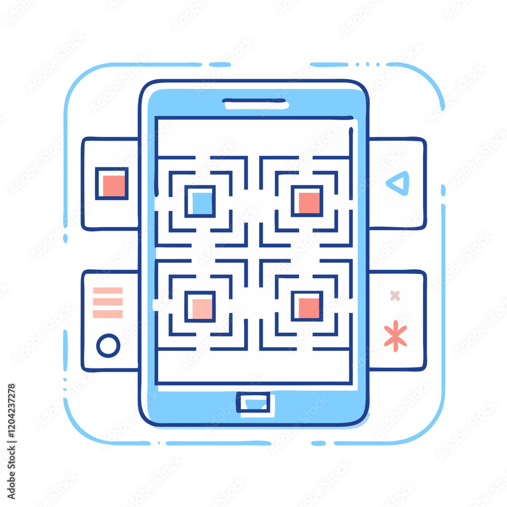 Poster qr code icon, qr code vector illustration-simple illustration of qr code, perfect for qr code logos 