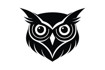 owl head on white background