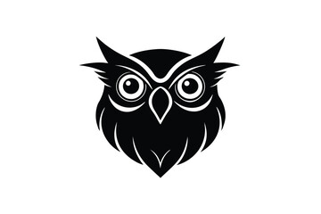 owl head on white background