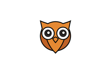 owl head on white background