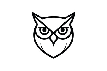owl head on white background