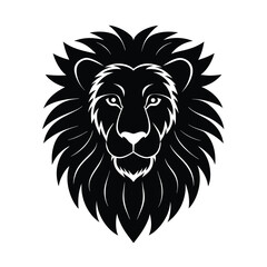 Fototapeta premium Stunning Lion Head Silhouette Vector Art - Black Lion Head Design Illustration