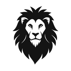 Fototapeta premium Stunning Lion Head Silhouette Vector Art - Black Lion Head Design Illustration