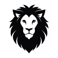Stunning Lion Head Silhouette Vector Art - Black Lion Head Design Illustration