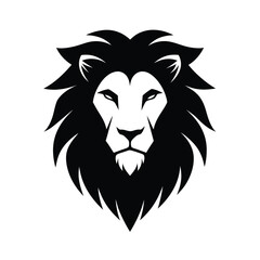Stunning Lion Head Silhouette Vector Art - Black Lion Head Design Illustration