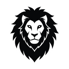 Stunning Lion Head Silhouette Vector Art - Black Lion Head Design Illustration