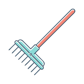 rake icon, rake vector illustration-simple illustration of rake, perfect for rake logos and icons
