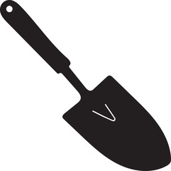 Trowel Rustic Tool for Gardening, Silhouette vector art illustration