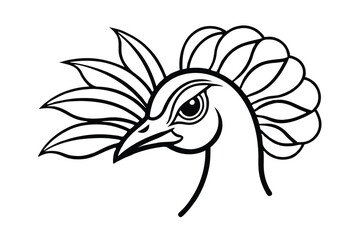 illustration of a peacock head
