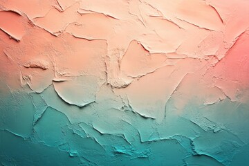 Fototapeta premium Textured wall with ombre peach and teal colors