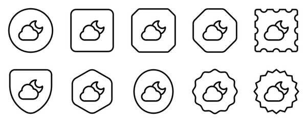 Editable night sky, moon and cloud vector icon. Part of a big icon set family. Perfect for web and app interfaces, presentations, infographics, etc