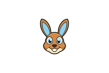 rabbit head isolated on white