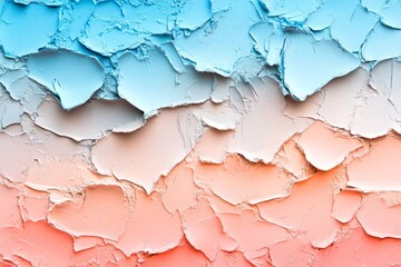 Fototapeta premium Textured pastel paint in blue, pink and coral shades.