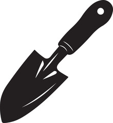 Trowel Rustic Tool for Gardening, Silhouette vector art illustration