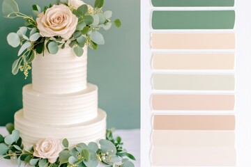 Nature-inspired wedding mood board featuring refined colors with floral accents and elegant bridal details for a romantic celebration