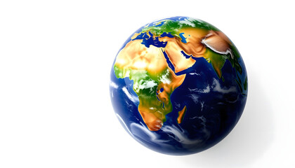 Fototapeta premium Planet Earth on a white background, vibrant