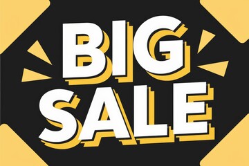 Naklejka premium Announcing a big sale with bold typography and vibrant colors.