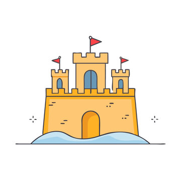 sandcastle icon, sandcastle vector illustration-simple illustration of sandcastle, perfect for sandcastle logos and icons