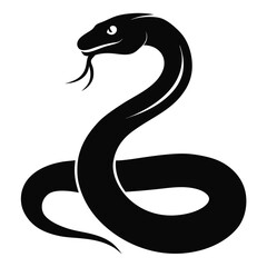 Elegant Black Silhouette of a Snake
