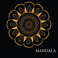 Luxury gold ornamental mandala background. Vector illustration