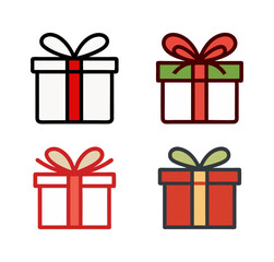 Present gift box icon vector