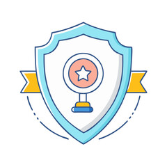 shield with emblem icon, shield with emblem vector illustration-simple illustration of shield with emblem, perfect for shield with emblem logos and icons