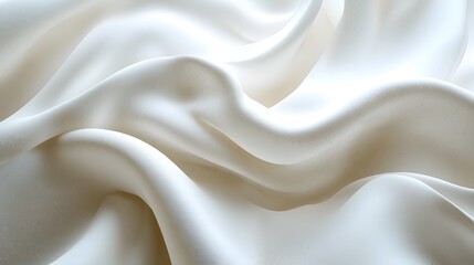 Obraz premium Soft Billowing White Satin Fabric Cascading in Ethereal Waves
