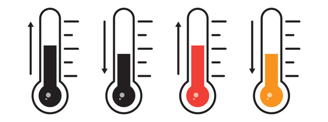 thermometer icon set vector