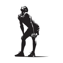 Naklejka premium Exhausted athlete silhouette vector illustration