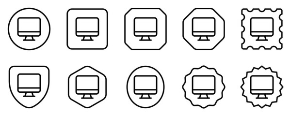 Editable vector blank desktop computer screen icon. Part of a big icon set family. Perfect for web and app interfaces, presentations, infographics, etc