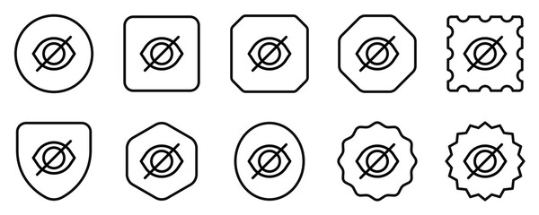 Editable vector hide password eye visual impairment icon. Part of a big icon set family. Perfect for web and app interfaces, presentations, infographics, etc