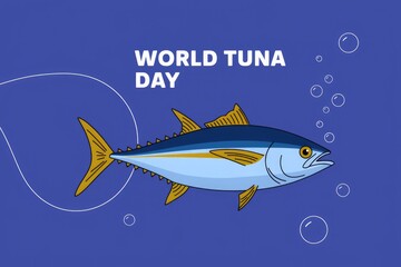 Fototapeta premium Happy World Tuna Day! Celebrate this amazing fish, vital to our oceans.