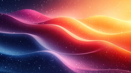 Obraz premium Abstract waves of vibrant colors flowing harmoniously, creating a serene and dynamic background