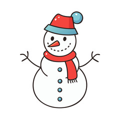 snowman icon, snowman vector illustration-simple illustration of snowman, perfect for snowman logos and icons