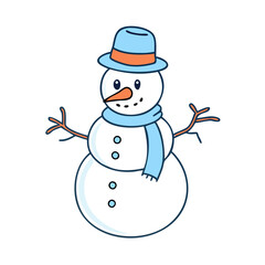 snowman icon, snowman vector illustration-simple illustration of snowman, perfect for snowman logos and icons