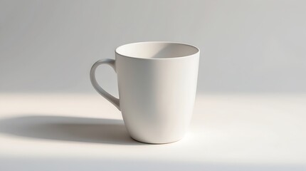 Fototapeta premium A Clean White Mug on a White Background, Studio Photography