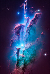 Obraz premium Fantasy Space Nebula Pillars of My Creation AI