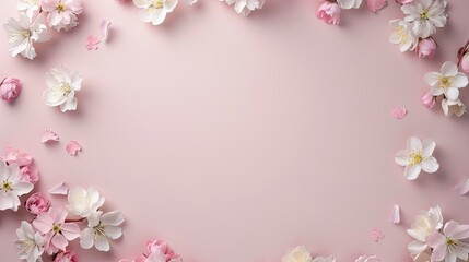 Soft Floral Arrangement on Pink Background for Elegant Designs