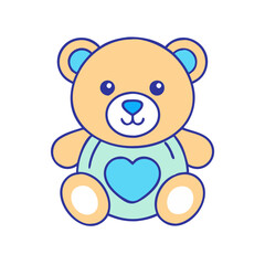 teddy bear icon, teddy bear vector illustration-simple illustration of teddy bear, perfect for teddy bear logos and icons