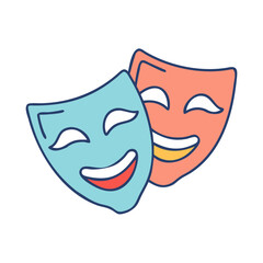 theater mask icon, theater mask vector illustration-simple illustration of theater mask, perfect for theater mask logos and icons