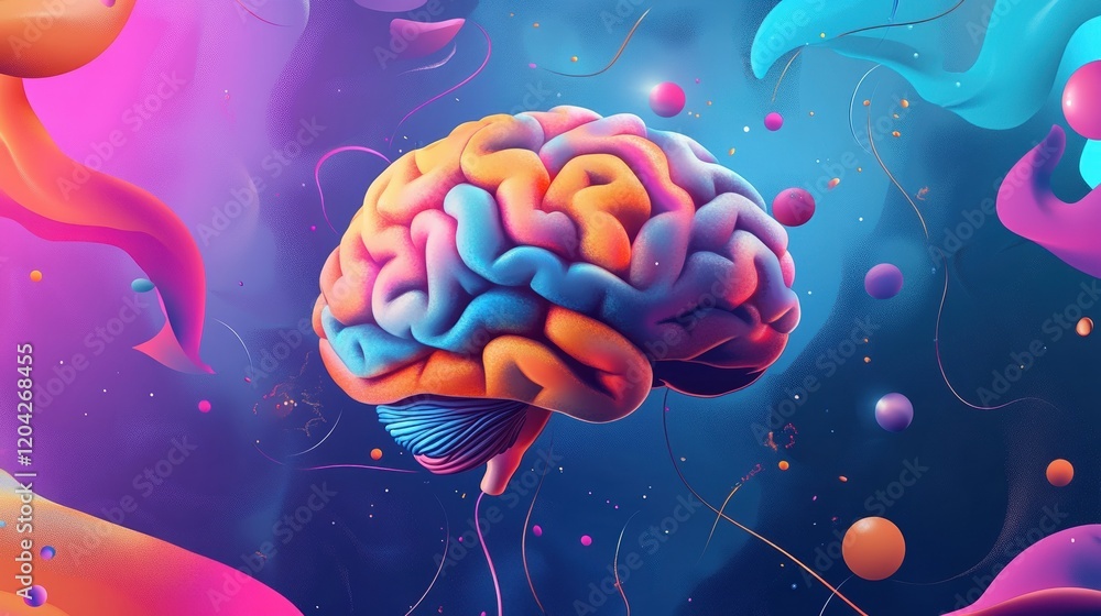 Aufkleber brain activity abstract concept vector illustration set. thinking and imagination, problem solving, 
