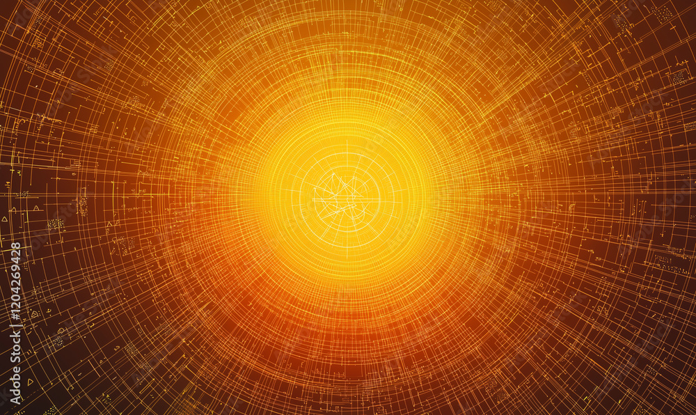 Aufkleber a vibrant, glowing orb surrounded by intricate patterns of light, creating a sense of energy and dep